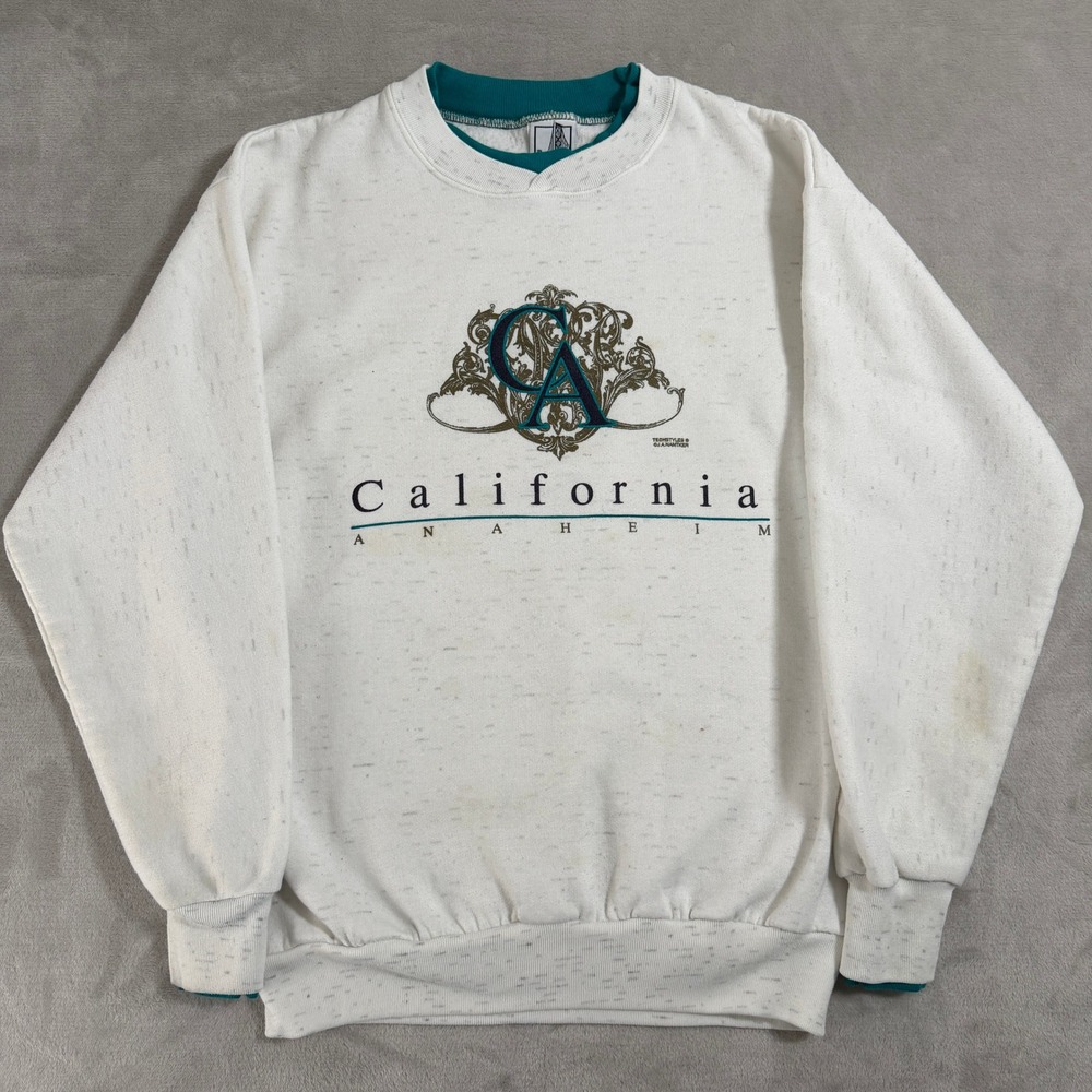 Vintage‎ Bay Bridge California Anaheim Sweatshirt White 90s USA Made S/M